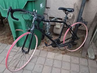 Road Bike with Pink Rims