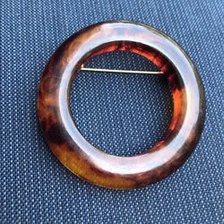 Vintage Bakelite (tested) Open Circle Brooch .Large!