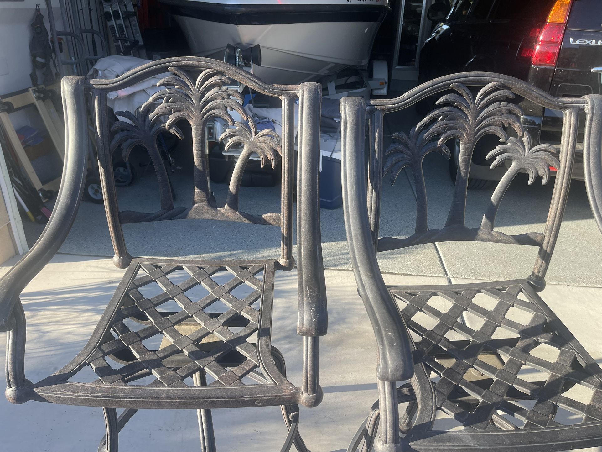 High Back Bar Stool Chairs Outdoor (4) $350