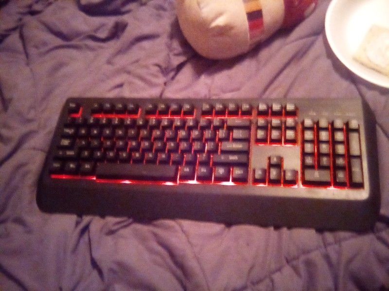 Keyboard Glowing Red Green And Yellow