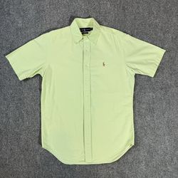 Ralph Lauren Slim Fit Sleeve Oxford Shirt Men’s Lime Green Size L