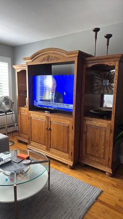 Oak entertainment center