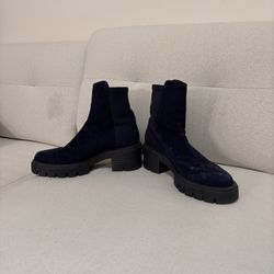Stuart Weitzman Blue Suede Boots