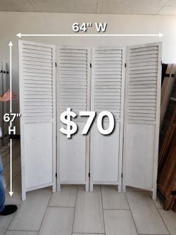 4 panels wood room divider (64"W×67"H)