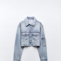 Zara Cropped Denim Jacket