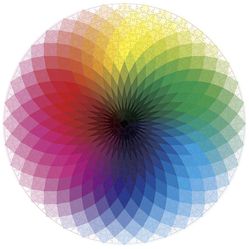 1000 Pieces of Round Thousand-Color Rainbow Puzzles for Adults and Children, Stress Relief Puzzle Games and Unique Gifts