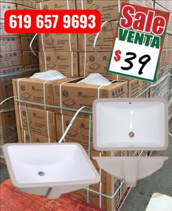 New White Porcelian Vanity Undermount Sinks Sale  $39 each