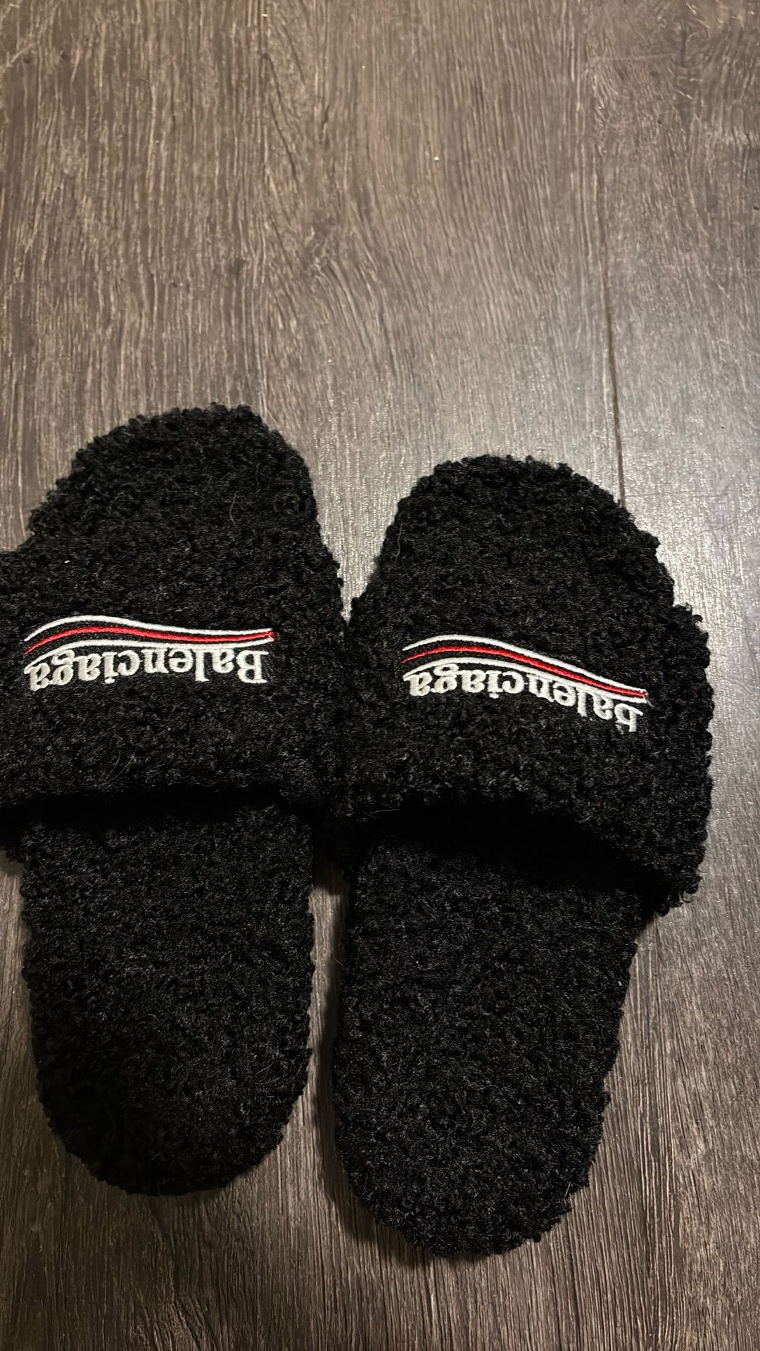 Balenciaga fur slides