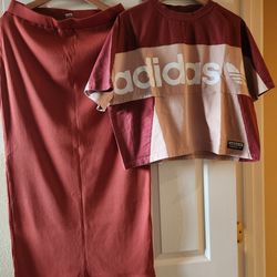 Adidas crop top shirt and Old Navy skirt Medium $15 for both