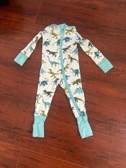Dinosaur bamboo onesie 6m