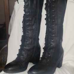 Man-made Leather Knee High Boots