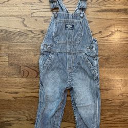 Vintage Osh Kosh Boys 24M Railroad Striped Denim Overalls Union Made Toddler. Condition is pre owned and perhaps shoes some signs of wear from age and