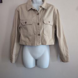 Love Tree Cropped Denim Jacket 