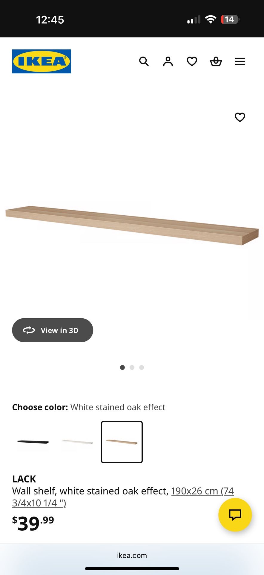IKEA Lack Floating Shelf