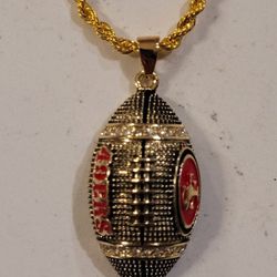 Gold 49ers football pendants with free chain!