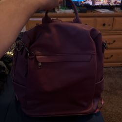 Purple vegan Leather Backpack 