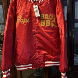 HGC Classic  Pops Bro’s Barbecue Varsity Jacket Size 2X Asking $50 Pick Up In Norcross Ga