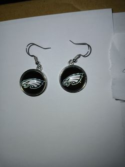 Eagles Earrings NEW Black Background 