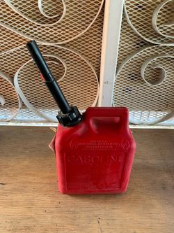 Red Plastic Gasoline Can with Spout