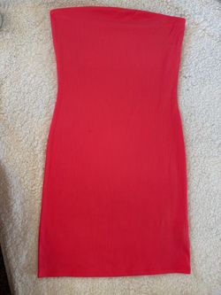 Peach Strapless Bodycon Mini Dress