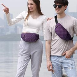 WATERFLY Fanny Pack: Casual Men Waist Bag Belt Bag with 3 Zipper Pockets Adjustable Strap New