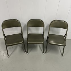 Set of 3 Cosco Metal Folding Chairs