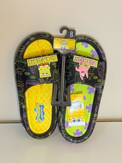 SpongeBob SquarePants Slide Sandals Size 8