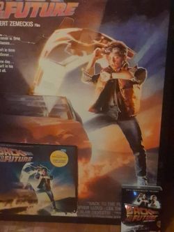 Three piece Back to the Future official poster soundtrack and DVD  all 3 movies.