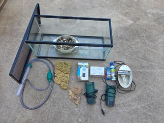 Turtle/ Fish Tank Setup with Accessories