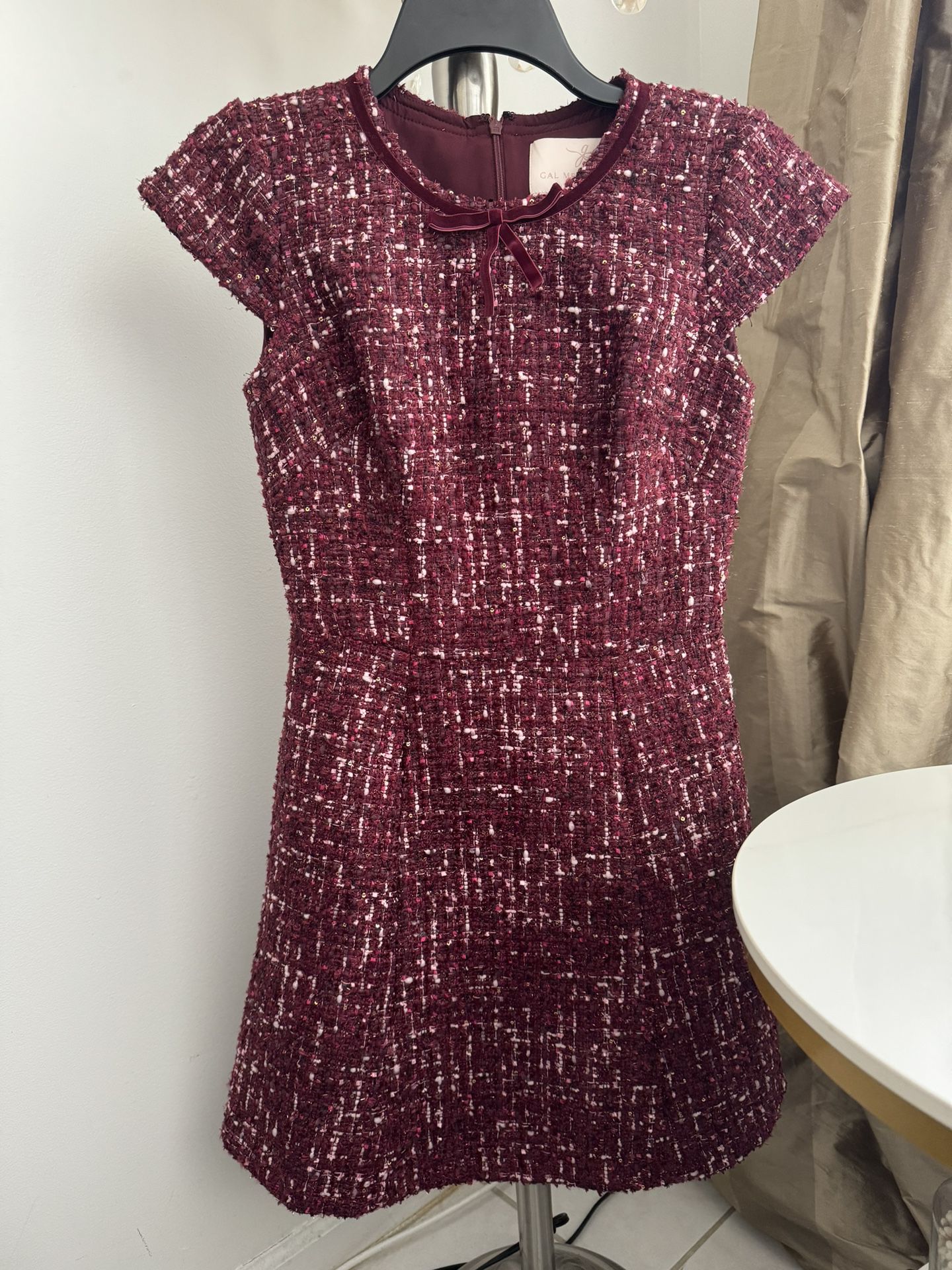 Gall Meets Glam Burgundy Fit and Flare Dress Size 0