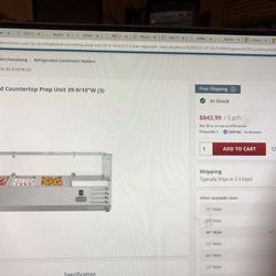 Brand New Koolmore Refrigerator Countertop Prep Unit 40” Wide Still In The Shipping Container 