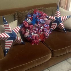 4th Of July Wreath And Stars