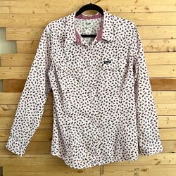 Wrangler Retro Women’s Berry Western Cowboy Floral Print Snap Button top size L