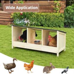 COZIWOW Chicken Nesting Box 3-Compartments for Laying Eggs,