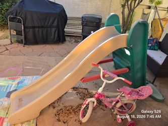 FREE kids slide & pink bike