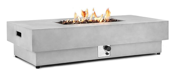60-inch Outdoor Propane Fire Pit Table Concrete 50,000 BTU for Outside