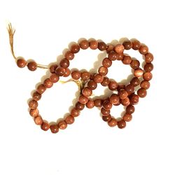 14” Strand Of 6mm Gold Stone Beads