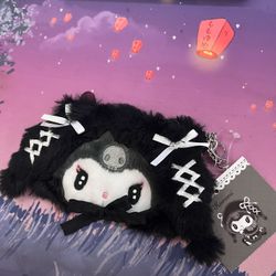 Kuromi Plush wristlet (moonlit melokuro Series)