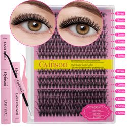 Gyinsoo DIY Eyelash Kit 30D-40D | Voluminous, Fluffy & Glam Lashes for Makeup & Photos