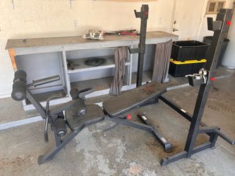 Work out bench and rack