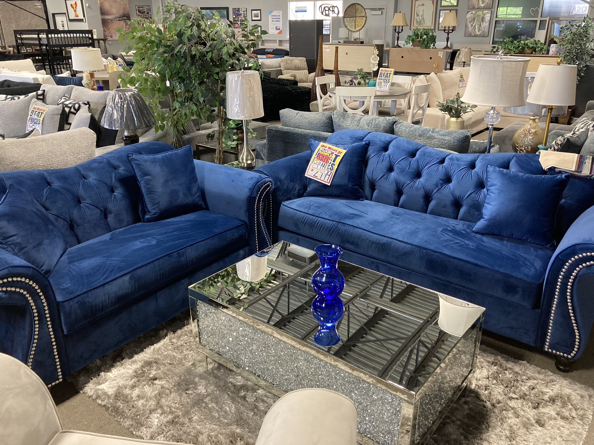 Gorgeous Blue Sofa Loveseat! $1499 ๐๐ฅ