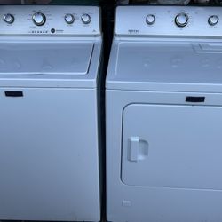 MAYTAG TOP LOAD WASHER W/AGITATOR & GAS DRYER XL CAPACITY “ WORKING” 