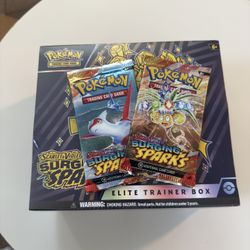 Pokemon Surging sparks ETB And 2 Loose Packs.