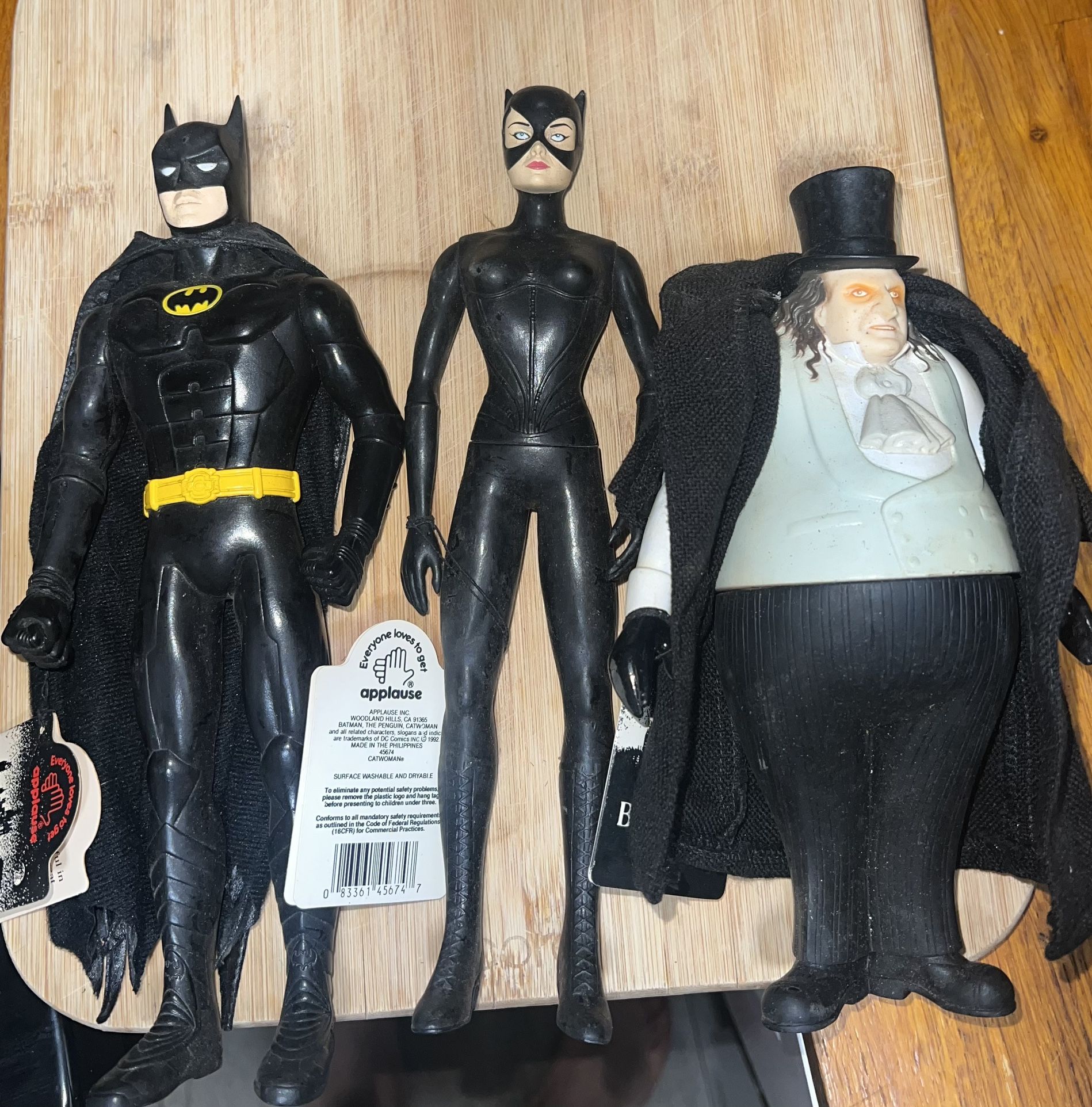 Batman Returns Applause Set 1(contact info removed)-- Penguin, Catwoman, Batman Action Figures Keaton