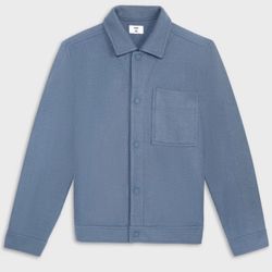 Mode of One Men's Long-Sleeve Knit Trucker Jacket | Blue Asphalt | Large