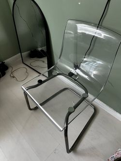 Chair, mirror. Lamp