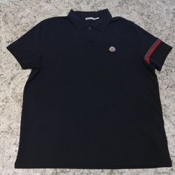 100% AUTHENTIC Men's MONCLER Black PIQUET POLO Tricolor Trimmed Cotton S/S Shirt size XXL $125  Best Offer 