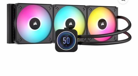 Corsair H170i Elite XT 420mm RGB Liquid CPU Cooler - IPS LCD Screen - AF140 RGB Fans - Fits Intel/AMD - iCUE Commander CORE - Black
