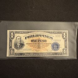Philippines (US controlled) 1 Peso 1944 Victory Banknote Foreign World Currency