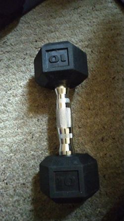 One 10 pound hex dumbbell great condition
